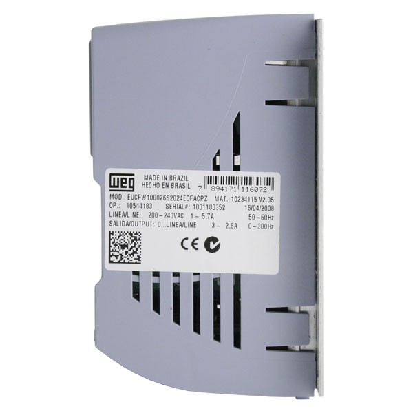 Photo of WEG CFW-10 Cold Plate IP20 0.37kW 230V 1ph to 3ph AC Inverter Drive, C3 EMC