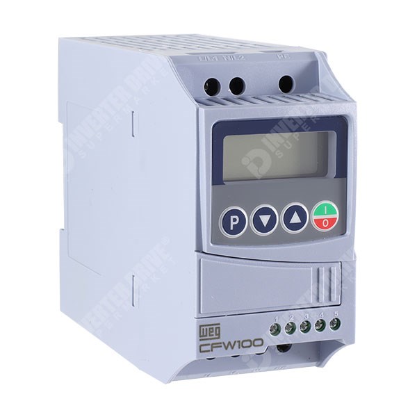 Photo of WEG CFW100 G2 IP20 0.18kW 230V 1ph to 3ph AC Inverter Drive, Unfiltered