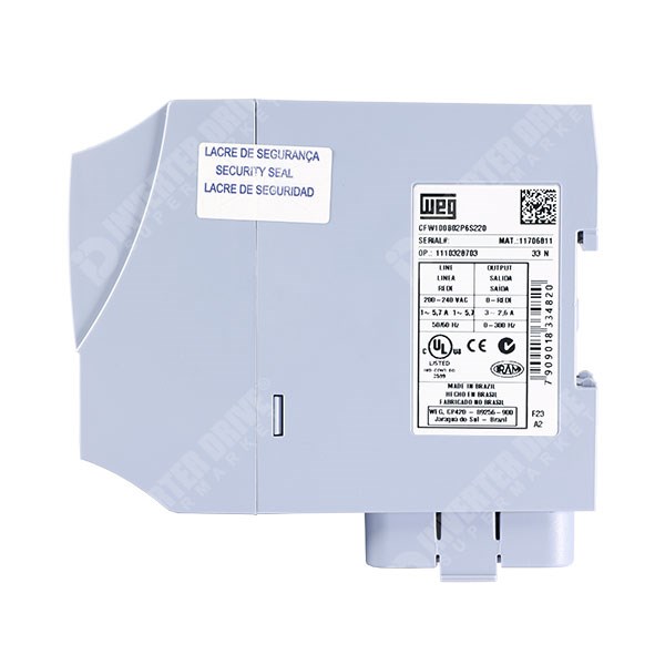 Photo of WEG CFW100 IP20 0.37kW 230V 1ph to 3ph AC Inverter Drive, Unfiltered