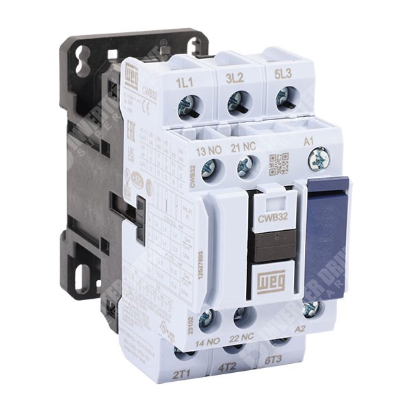 Photo of WEG CWB32 32A/50A 15kW/18.5kW 3 Pole Contactor, 1NO+1NC Aux, 230V AC Coil