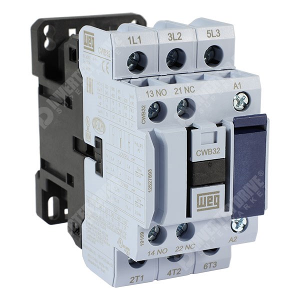 Photo of WEG CWB32 32A/50A 15kW/22kW 3 Pole Contactor, 1NO+1NC Aux, 24V AC Coil