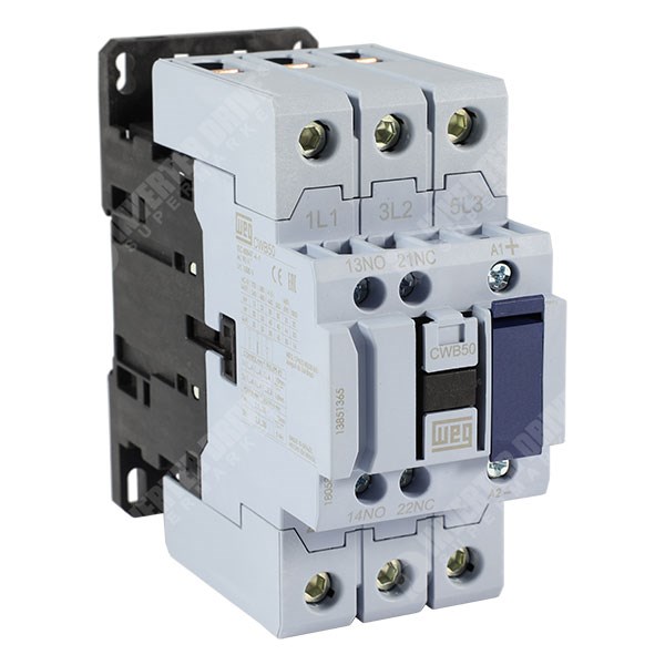 Photo of WEG CWB65 65A/110A 30kW/55kW 3 Pole Contactor, 1NO+1NC Aux, 24V AC Coil