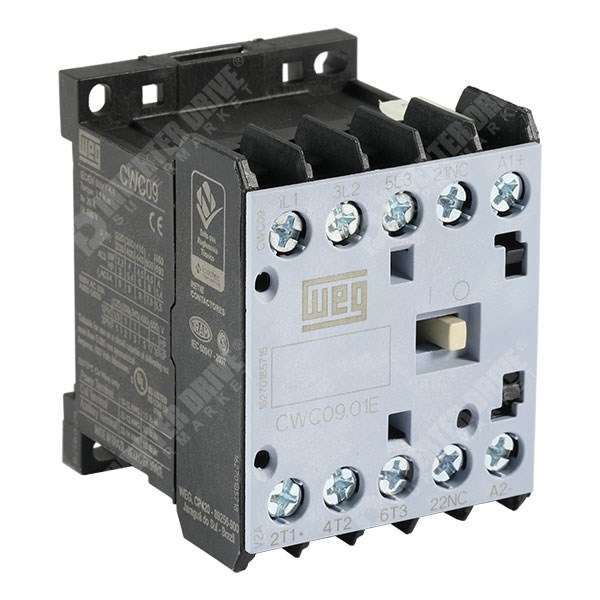 Photo of WEG CWC0 3 Pole Mini Contactor 9A (AC3) 4kW/400V, 24VDC Coil N/C Aux