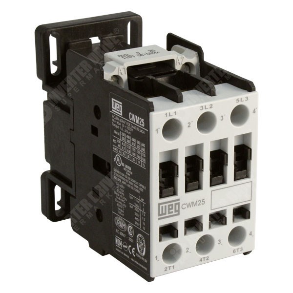 Photo of WEG CWM25 – 25A/45A 11kW/18.5kW 3 Pole Contactor, 1NO Aux, 24V DC Coil