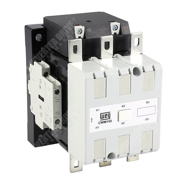 Photo of WEG CWM150 150A 75kW 3 Pole Contactor, 2NO+2NC Aux, 208/250VAC/DC Coil