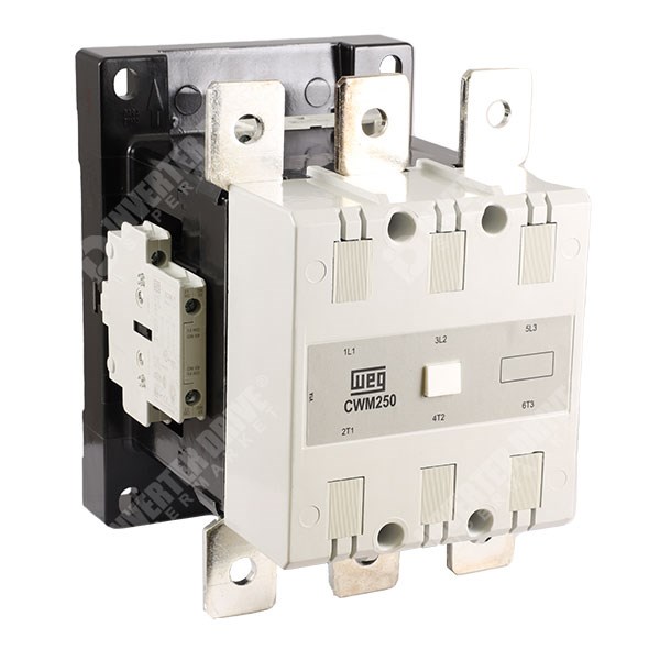 Photo of WEG CWM250 250A/350A 132kW/175kW 3 Pole Contactor, 2NO+2NC Aux, 110V/130V Coil